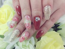 ディーネイル 四条烏丸(D-nail)/【川崎】バラのお花アート☆