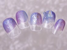 アイネイルズ 町田店(I nails)/塗りかけパープルオーロラ7980円