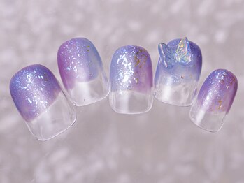 アイネイルズ 町田店(I nails)/塗りかけパープルオーロラ7980円