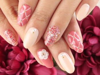 クリスタルネイル ボンベルタ橘店(CRYSTAL NAIL)/ツイード×キルティング