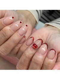 バレンタインネイル
