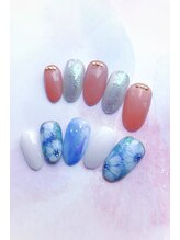 ネイルステーション ブルー(Nail Station BLUE)/9月10月　定額デザイン　