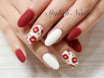 スタイリッシュネイルズ(Stylish Nails)/マットフラワーネイル