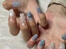リボンキルティングくすみブルー