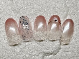 春ネイル/ホワイト/ミラー