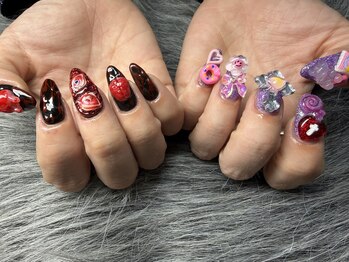 ナッティーキャット(Nutty cat)の写真/イベントネイルに♪個性派ネイル/クロムネイル/概念ネイル/ダークネイル/ワンホンネイル/持ち込み対応もOK