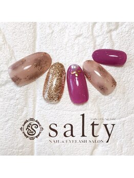 ネイルアンドアイラッシュサロン ソルティ 寺田町(salty)/ふんわりレオパード