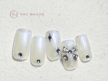 ネイルメゾン 梅田(NAIL MAISON)/ウィンターホワイトリボン