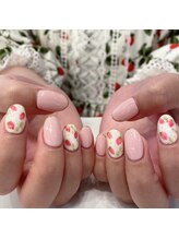 ハーティーネイル hearty nail 溝の口店/いちご/定額/春/ミラー/フレンチ