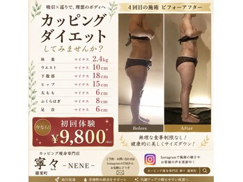 寧々/4回目ビフォーアフター2.4キロ