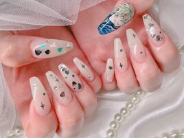 痛ネイル　推しネイル　手描き
