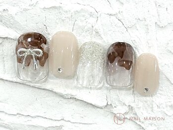 ネイルメゾン 池袋店(NAIL MAISON)/ニュアンスインクリボン¥8050