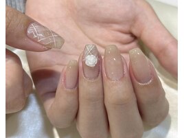 チェック×バラデザイン