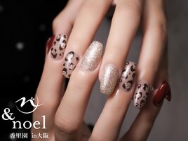 レオパード柄×ボルドーネイル