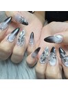 【お客様ネイル】漆黒グラデ*