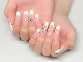 ジェル◆シンプル白フレンチ
