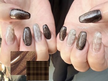 ハズグラスネイル(Haze Grass nail)/チェックネイル