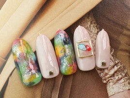 ペイント風☆カラフルNAIL