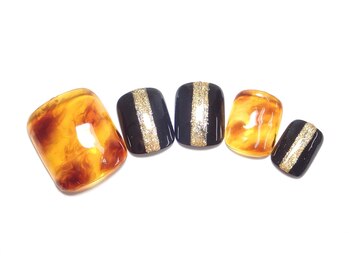 ワンネイル(ONE NAIL)/#べっこうネイル#フットネイル