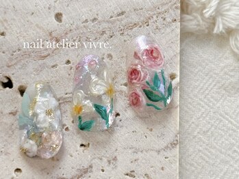 ヴィーヴル(vivre.)/ニュアンス/フラワー/手書き