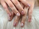 小花×シンプルピンク