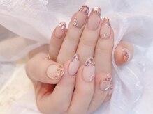 デコール 心斎橋(DECOR)/ピンクガラスフレンチネイル