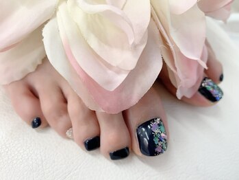 ディーネイル 四条烏丸(D-nail)/[中村]Foot☆ネイビー×シェル