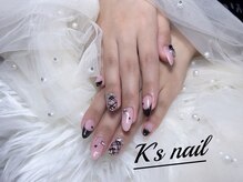 ケイズネイル 八王子(K's Nail Salon)/黒チェック×フレンチ