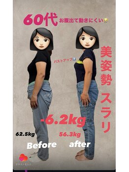ウェルネ/60代　美姿勢-6.2kg！