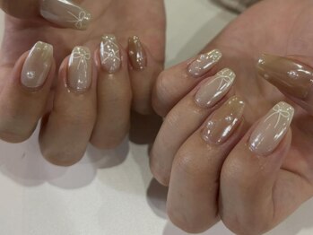 アイネイルズ 渋谷店(I nails)/【Sumika.t】ミラーリボン
