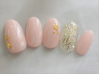 オフィスピンク×ラメ