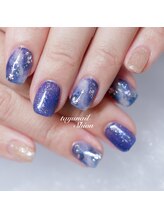 たゆ ネイル(たゆnail)/パラジェルネイビー星空ネイル