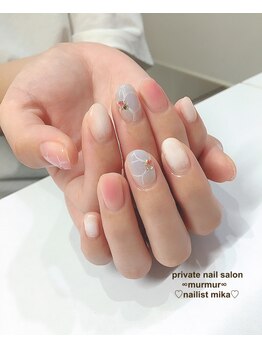 プライベート ネイルサロン マーマ(murmur)/ふんわりフラワーネイル