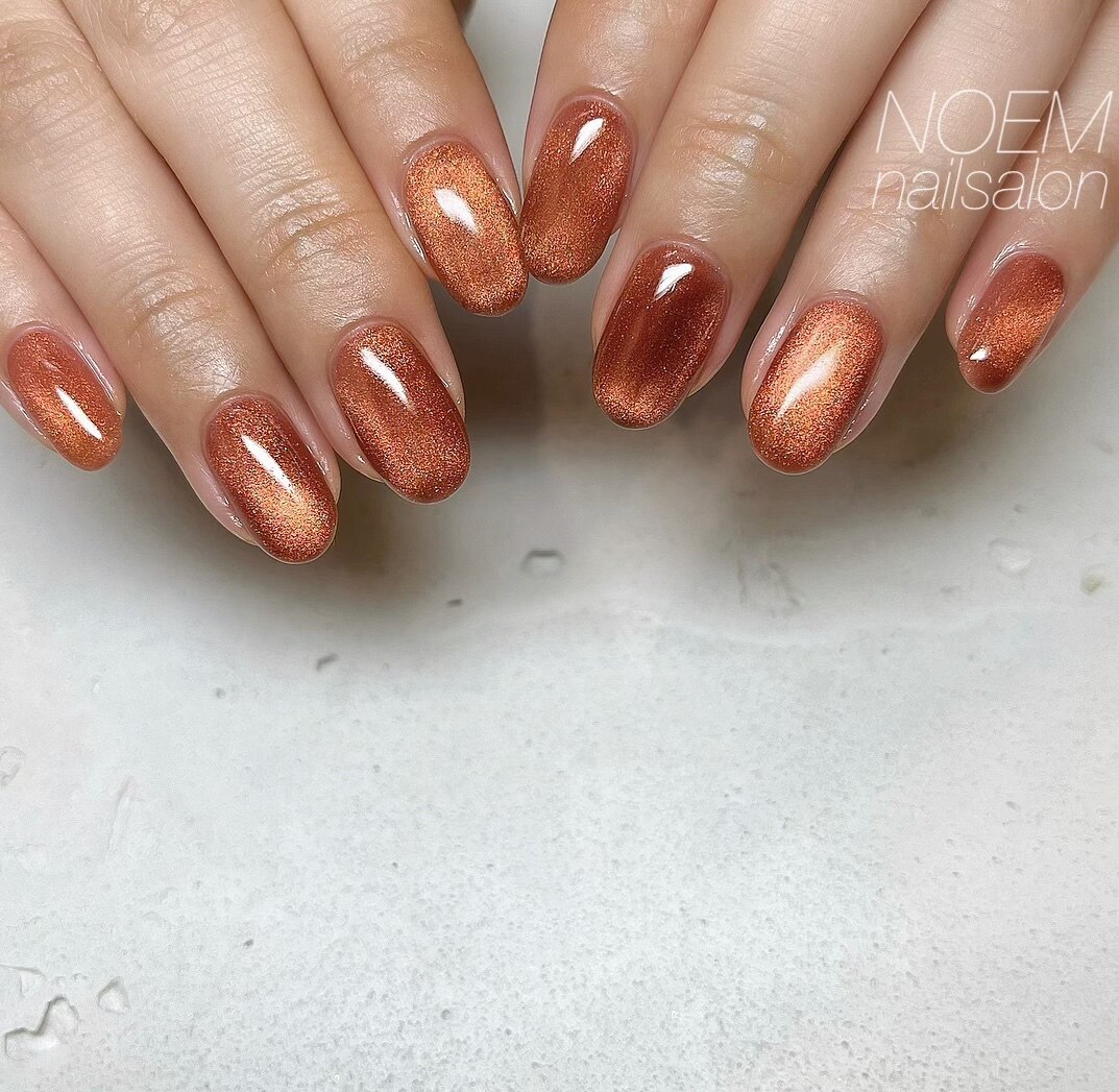 2025年秋トレンド】オレンジブラウンのネイルデザイン集｜人気順