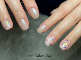 ホロフラワー＆ミラーネイル
