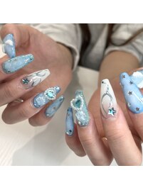 ブルーワンホンネイル¥11000♪