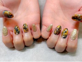 ニュアンスネイル/べっ甲/天然石