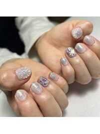 ぷっくり　お花　キラキラ　春