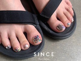 キラキラフットネイル