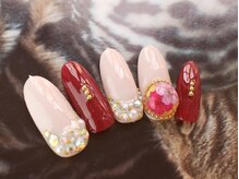 ネイルサロン ティディ(TIDY)/冬→春☆押し花ドームNAIL