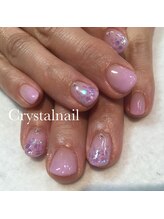 クリスタルネイル ボンベルタ橘店(CRYSTAL NAIL)/ワンカラー×ホログラム