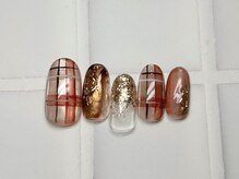 アルク バイ ネオリーブ 荻窪店(arc by neolive)/10月定額/秋っぽチェックネイル