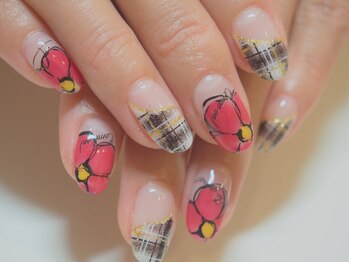 アールローズ(R-rose)/お花×チェックフレンチ¥12852