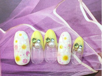 ネイルサロン ティディ(TIDY)/フレンチフラワー春ネイル