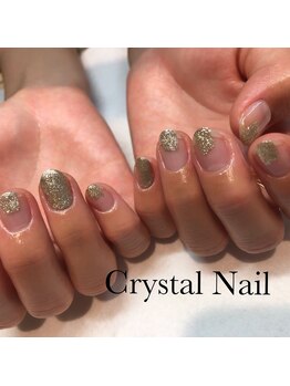 クリスタルネイル ボンベルタ橘店(CRYSTAL NAIL)/ワンカラー×ぬりかけネイル