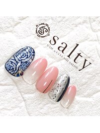 手書きバラアート