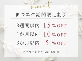 ミネアート 西日暮里店(MINEART)/まつエクの方はお得な期間割引♪