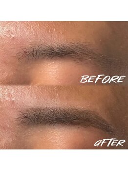 眉毛男子 新宿店/メイク仕上げまで