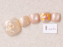 アイネイルズ 三宮店(I nails)/オーロラリボンオレンジフット