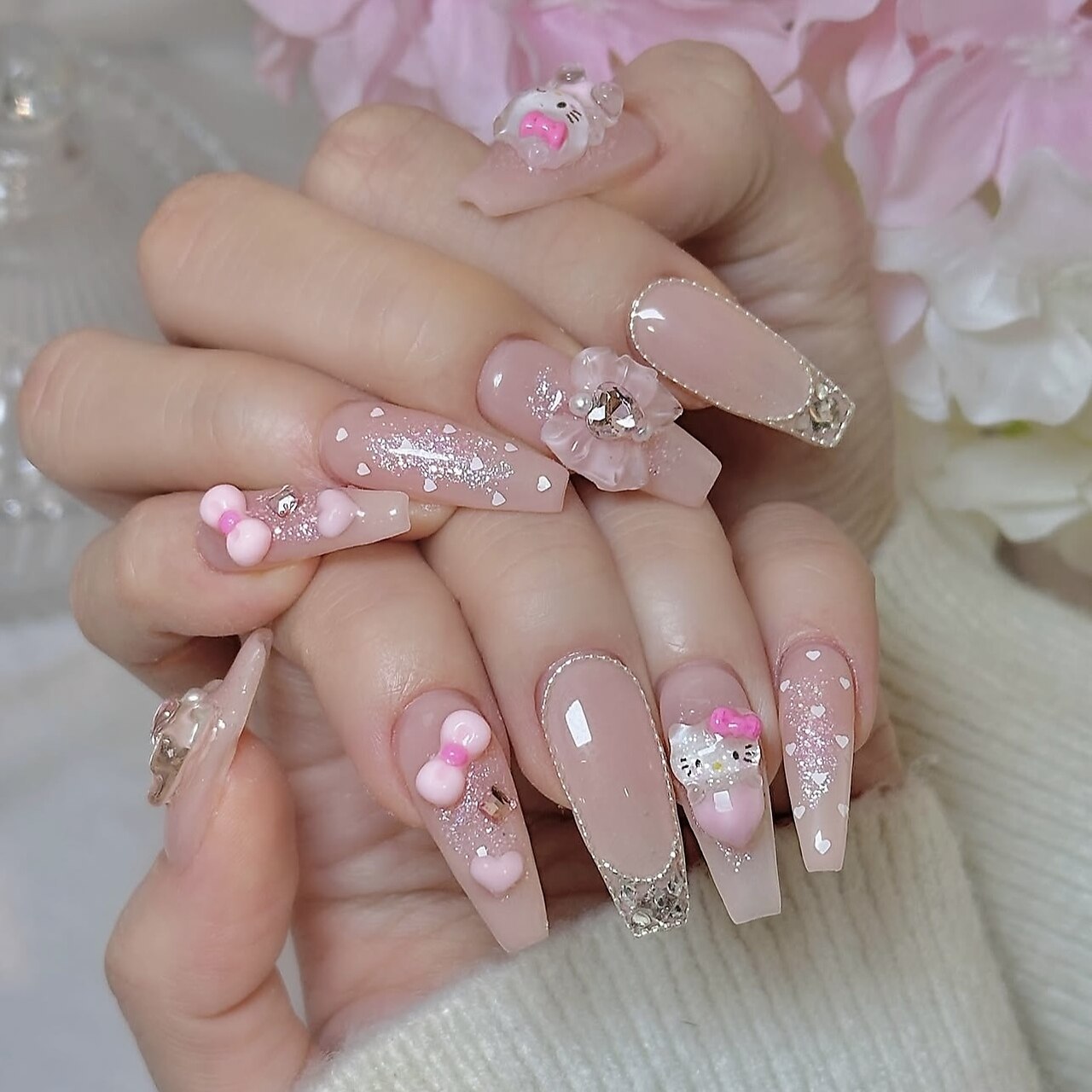 【オーダー】ピンク　マグネット　斜めライン　バタフライ　ワンホン　ネイルチップ オーダーピンクマグネット斜めラインバタフライワンホンネイルチップ